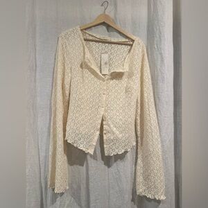 urban outfitters | kimchi blue cassidy cardigan - Ivory (xl) (nwt)